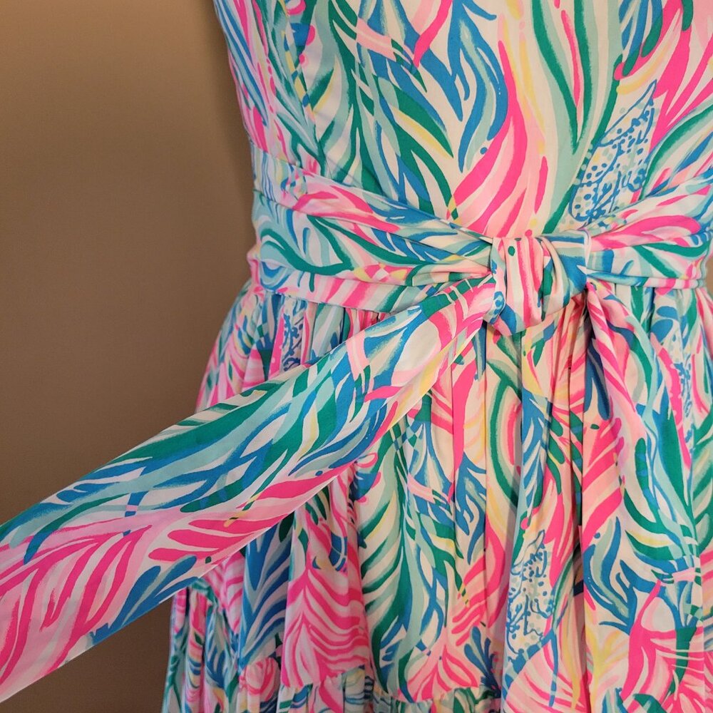 Lilly Pulitzer Edith Cotton Midi Dress in Sea Turtle Soiree NWT Size 6 - Picture 5 of 9